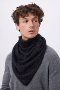 Bandana Triangle Oversize – Cachemire Brossé Brea - Noir - Homme