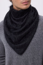 Bandana Triangle Oversize – Cachemire Brossé Brea - Noir - Homme