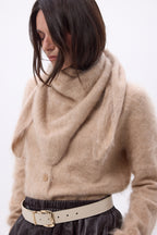 Bandana triangular oversize – Cachemira cepillada Brea - Beige crema - Mujer