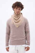 Bandana Triangle Oversize – Cachemire Brossé Brea - Beige Creme - Homme