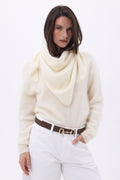 Bandana Triangle Oversize – Cachemire Brossé Brea - Blanc - Femme