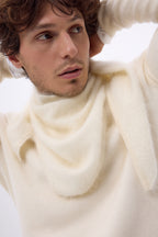 Bandana Triangle Oversize – Cachemire Brossé Brea - Blanc - Homme