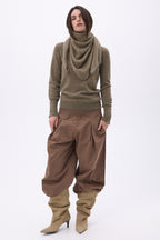 Bandana Triangle Oversize – Cachemire Brossé Brea - Khaki Chine - Femme