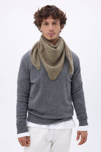 Bandana Triangle Oversize – Cachemire Brossé Brea - Khaki Chine - Homme