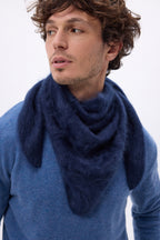 Bandana Triangle Oversize – Cachemire Brossé Brea - Bleu Marine - Homme