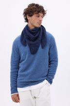 Bandana Triangle Oversize – Cachemire Brossé Brea - Bleu Marine - Homme