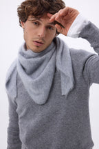 Bandana Triangle Oversize – Cachemire Brossé Brea - Gris Clair - Homme