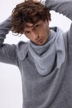 Bandana Triangle Oversize – Cachemire Brossé Brea - Gris Clair - Homme