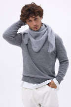 Bandana Triangle Oversize – Cachemire Brossé Brea - Gris Clair - Homme