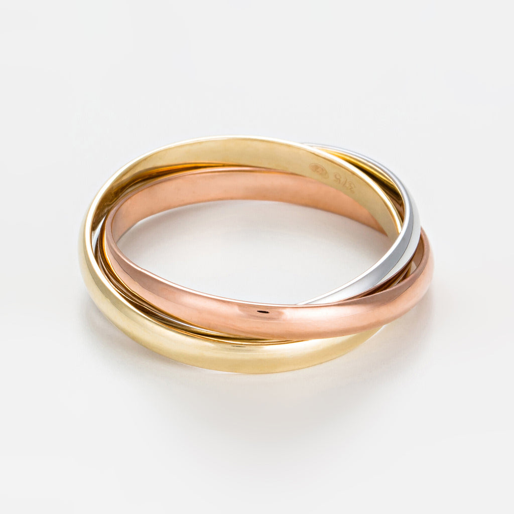 Bague "Tri Or" - Or Tricolore 375/1000