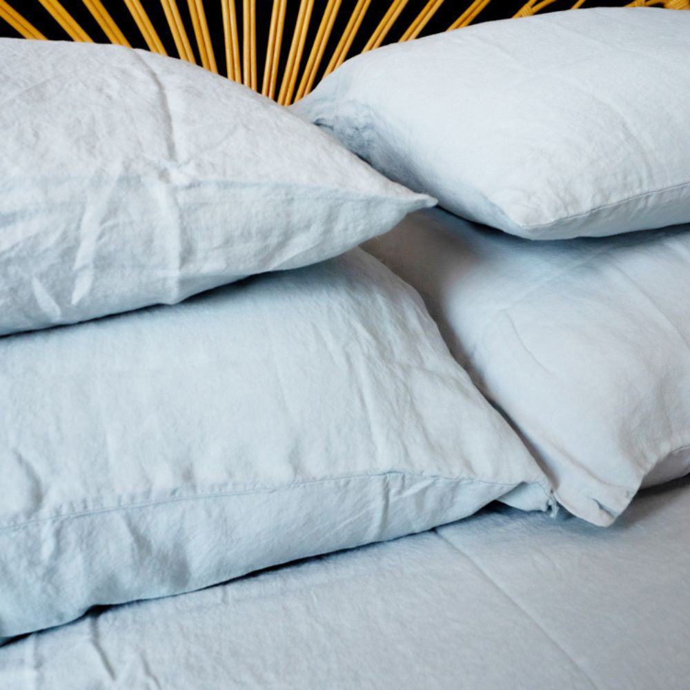 Funda de almohada de lino - Bronx - Aguamarina