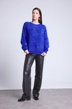 Jersey oversize de cachemira cepillada Brushy - Azul rey - Mujer