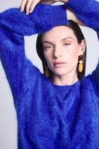 Jersey oversize de cachemira cepillada Brushy - Azul rey - Mujer