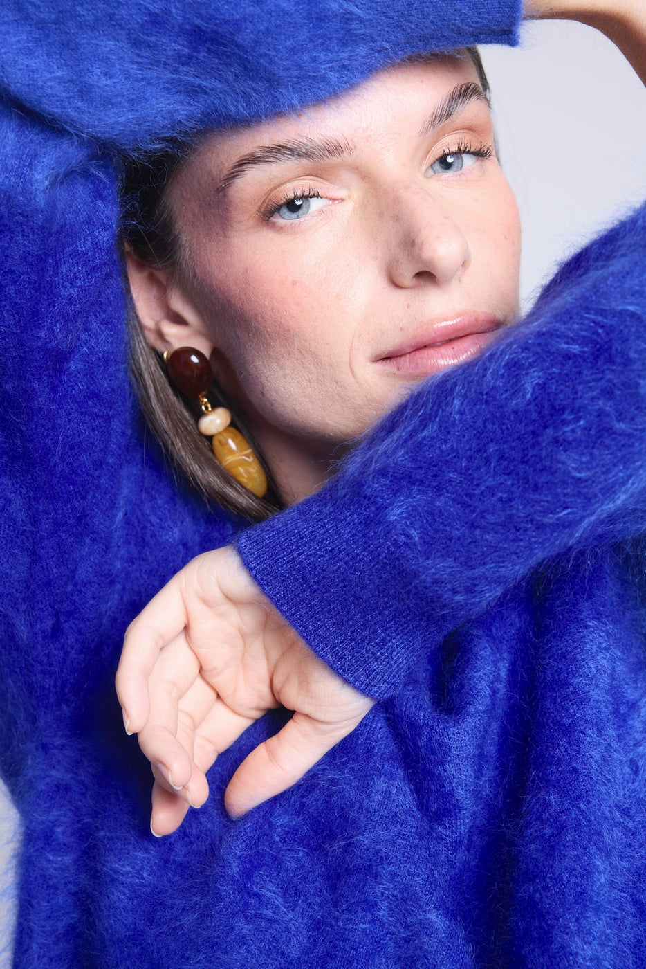 Jersey oversize de cachemira cepillada Brushy - Azul rey - Mujer