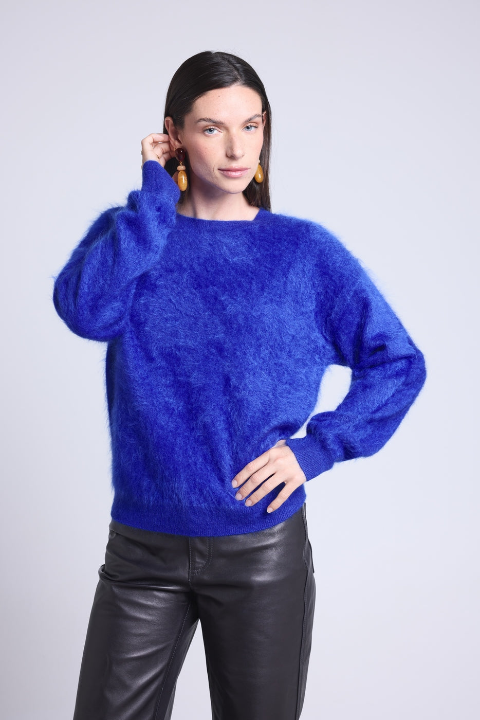 Jersey oversize de cachemira cepillada Brushy - Azul rey - Mujer