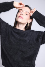 Jersey Oversize Cachemire Cepillado Brushy - Negro - Mujer