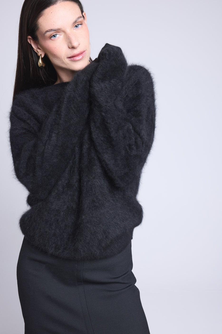 Jersey Oversize Cachemire Cepillado Brushy - Negro - Mujer