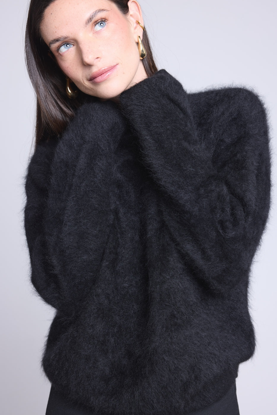 Jersey Oversize Cachemire Cepillado Brushy - Negro - Mujer