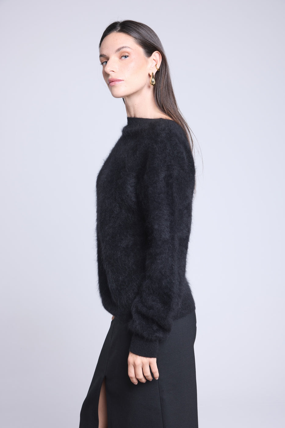 Jersey Oversize Cachemire Cepillado Brushy - Negro - Mujer