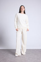 Jersey Oversize Cachemira Cepillada Brushy - Blanco - Mujer