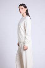Jersey Oversize Cachemira Cepillada Brushy - Blanco - Mujer