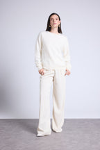 Pull Oversize Cachemire Brosse Brushy - Blanc - Femme