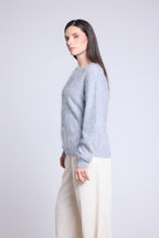 Jersey oversize de cachemira cepillada Brushy - Gris claro - Mujer