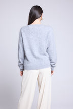 Jersey oversize de cachemira cepillada Brushy - Gris claro - Mujer
