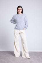 Jersey oversize de cachemira cepillada Brushy - Gris claro - Mujer
