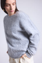 Jersey oversize de cachemira cepillada Brushy - Gris claro - Mujer