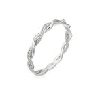 "Twisting" Ring, 0.06 carats/29 mm - 375/1000 White Gold