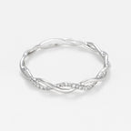 "Twisting" Ring, 0.06 carats/29 mm - 375/1000 White Gold
