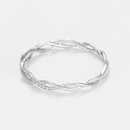 "Twisting" Ring, 0.06 carats/29 mm - 375/1000 White Gold