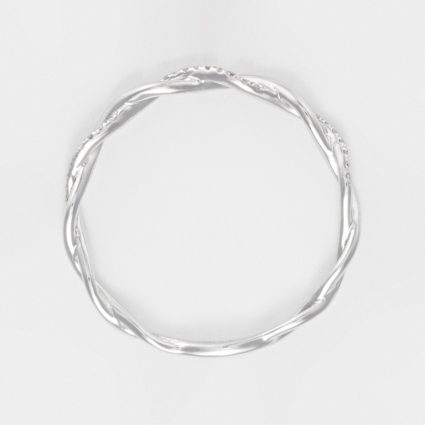"Twisting" Ring, 0.06 carats/29 mm - 375/1000 White Gold
