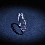 "Twisting" Ring, 0.06 carats/29 mm - 375/1000 White Gold