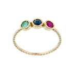 Ring "Trio Précieux 0.11Ct/3" 375/1000 Yellow Gold