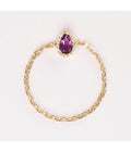 Bague Chaine" Santiago" - Or Jaune 375 / 1000 Et Semiprecious St