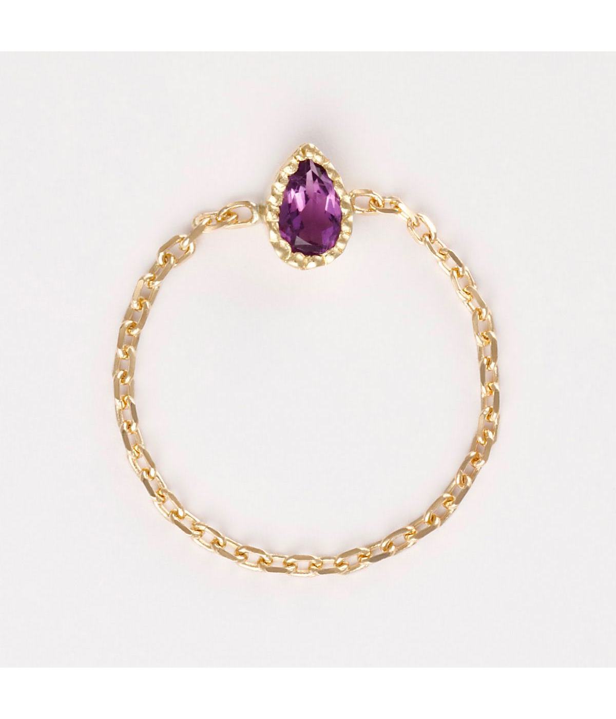 Bague Chaine" Santiago" - Or Jaune 375 / 1000 Et Semiprecious St