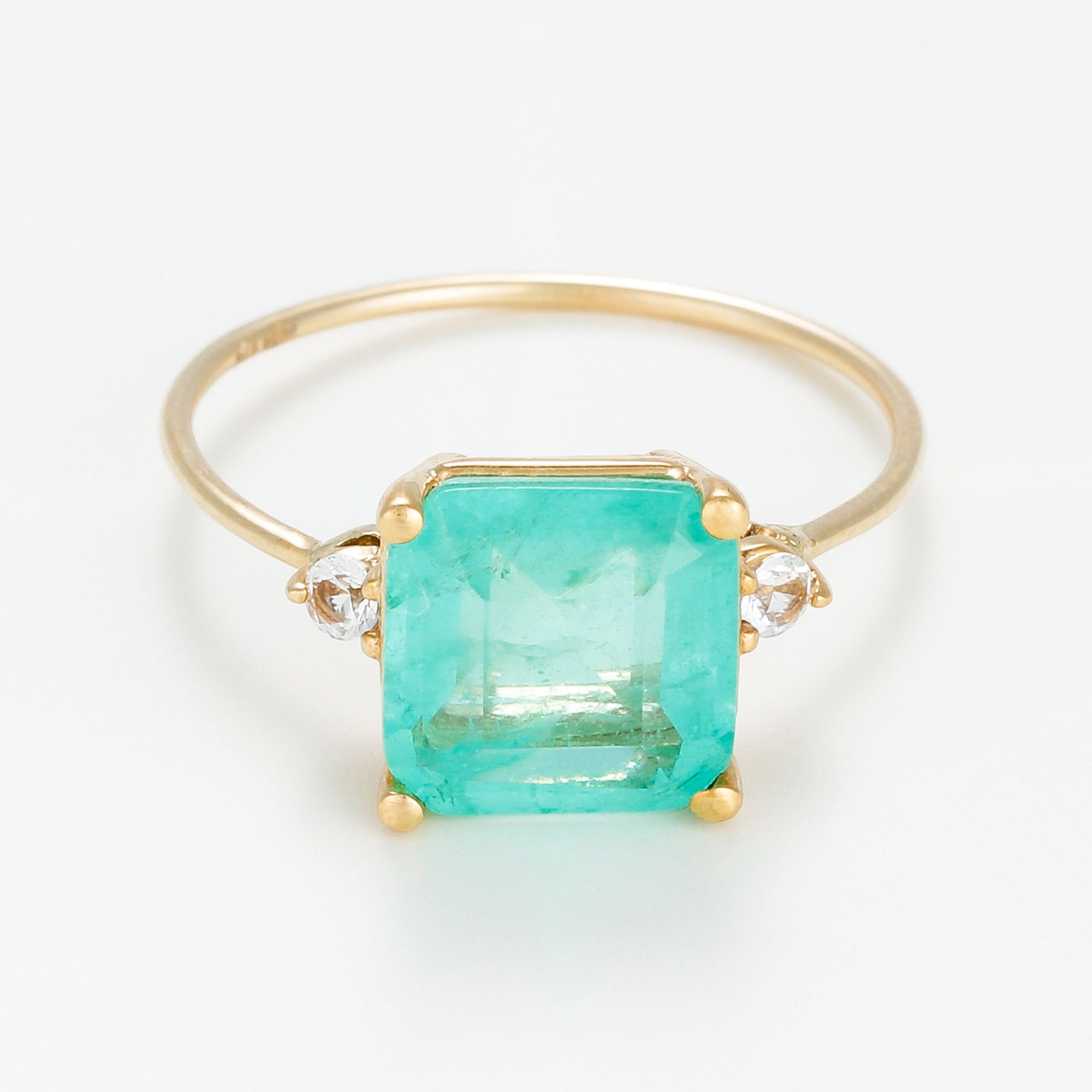 "Hope 0.5Ct/1" Ring - 375/1000 Yellow Gold And Blue Quartz/Topaz