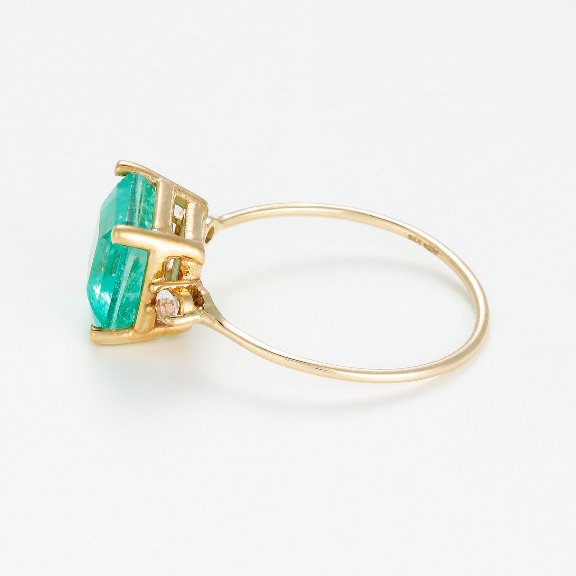 "Hope 0.5Ct/1" Ring - 375/1000 Yellow Gold And Blue Quartz/Topaz