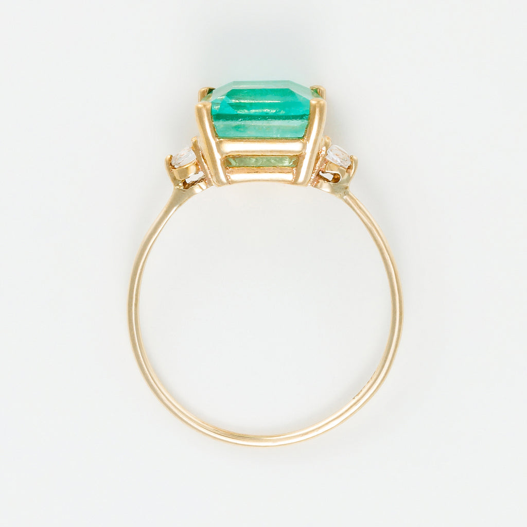 "Hope 0.5Ct/1" Ring - 375/1000 Yellow Gold And Blue Quartz/Topaz