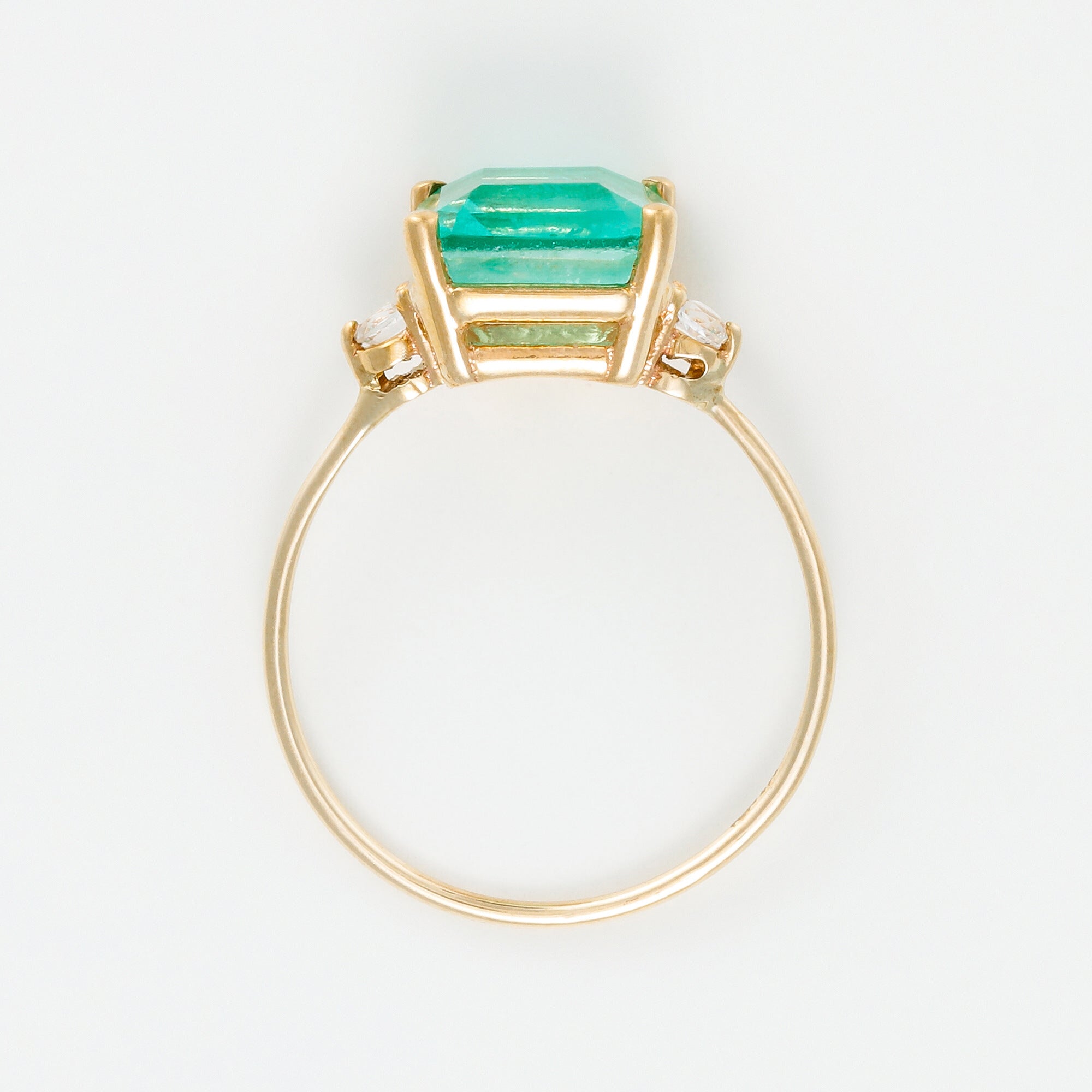 "Hope 0.5Ct/1" Ring - 375/1000 Yellow Gold And Blue Quartz/Topaz