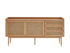 Leon - Sideboard - Oak And Rattan Caning