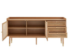 Leon - Sideboard - Oak And Rattan Caning
