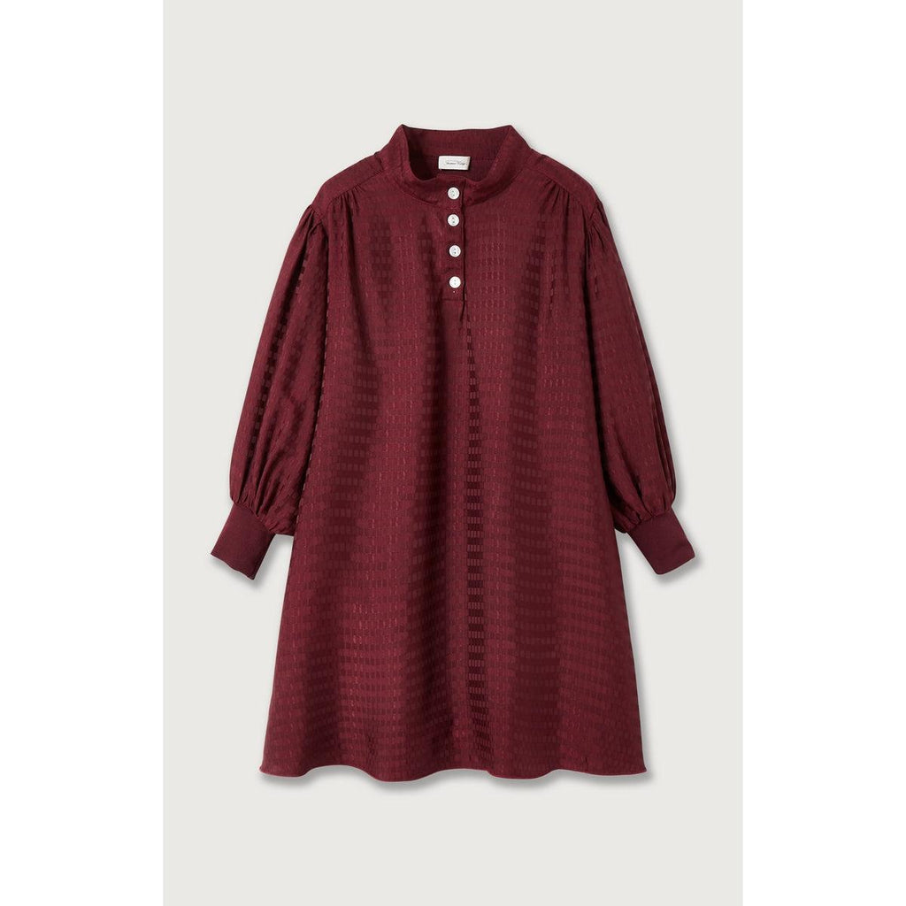 Robe Courte Ample Col Boutonné - Cardinal - Femme