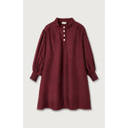 Robe Courte Ample Col Boutonné - Cardinal - Femme
