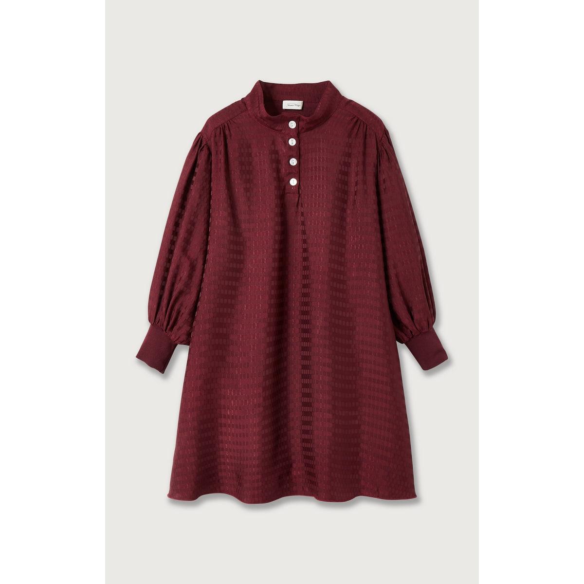Robe Courte Ample Col Boutonné - Cardinal - Femme
