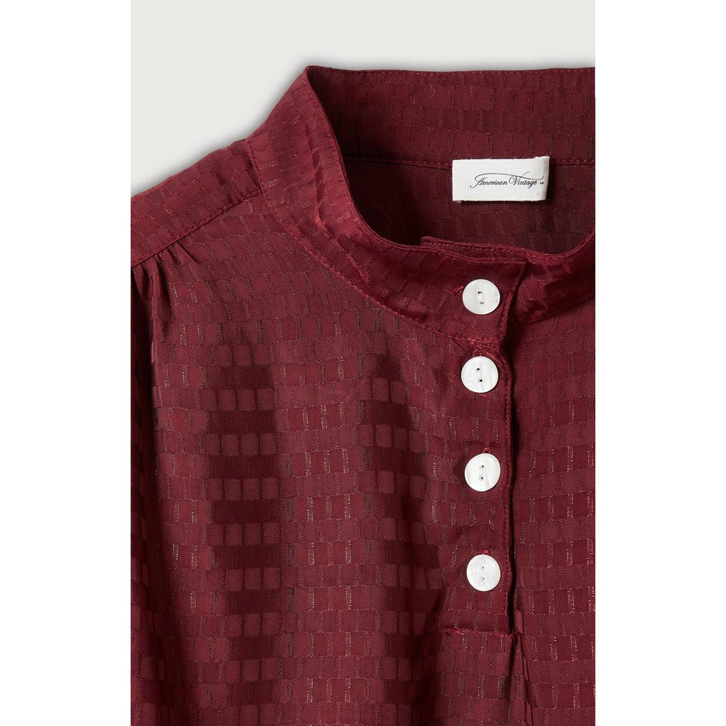 Robe Courte Ample Col Boutonné - Cardinal - Femme