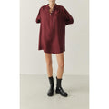 Robe Courte Ample Col Boutonné - Cardinal - Femme