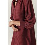 Robe Courte Ample Col Boutonné - Cardinal - Femme